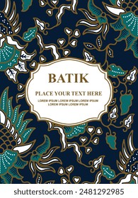 Luxurious and elegant vector Javanese ethnic batik pattern template for, invitations, book cover, printing needs