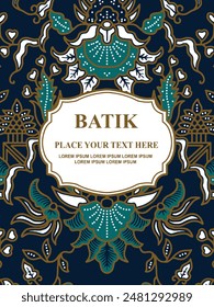 Luxurious and elegant vector Javanese ethnic batik pattern template for, invitations, book cover, printing needs