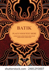 Luxurious and elegant vector Javanese ethnic batik pattern template for, invitations, book cover, printing needs