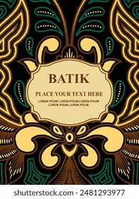 Luxurious and elegant vector Javanese ethnic batik pattern template for, invitations, book cover, printing needs