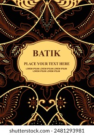 Luxurious and elegant vector Javanese ethnic batik pattern template for, invitations, book cover, printing needs