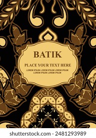 Luxurious and elegant vector Javanese ethnic batik pattern template for, invitations, book cover, printing needs