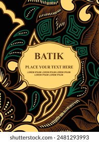 Luxurious and elegant vector Javanese ethnic batik pattern template for, invitations, book cover, printing needs
