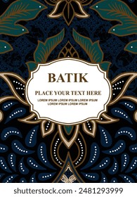 Luxurious and elegant vector Javanese ethnic batik pattern template for, invitations, book cover, printing needs