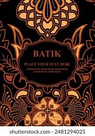 Luxurious and elegant vector Javanese ethnic batik pattern template for, invitations, book cover, printing needs