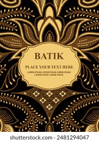 Luxurious and elegant vector Javanese ethnic batik pattern template for, invitations, book cover, printing needs