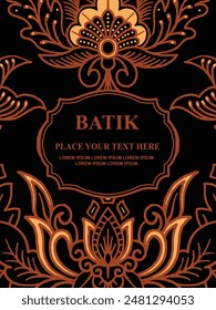 Luxurious and elegant vector Javanese ethnic batik pattern template for, invitations, book cover, printing needs