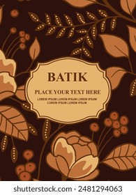 Luxurious and elegant vector Javanese ethnic batik pattern template for, invitations, book cover, printing needs