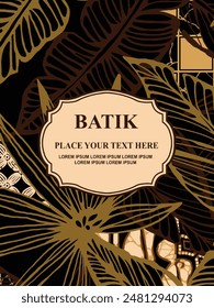 Luxurious and elegant vector Javanese ethnic batik pattern template for, invitations, book cover, printing needs