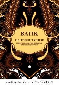 Luxurious and elegant vector Javanese ethnic batik pattern template for, invitations, book cover, printing needs