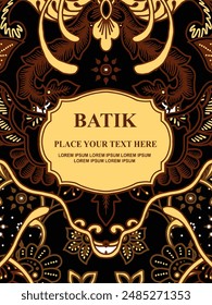 Luxurious and elegant vector Javanese ethnic batik pattern template for, invitations, book cover, printing needs
