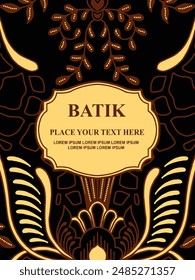 Luxurious and elegant vector Javanese ethnic batik pattern template for, invitations, book cover, printing needs