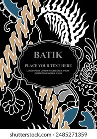 Luxurious and elegant vector Javanese ethnic batik pattern template for, invitations, book cover, printing needs