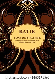 Luxurious and elegant vector Javanese ethnic batik pattern template for, invitations, book cover, printing needs