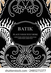 Luxurious and elegant vector Javanese ethnic batik pattern template for, invitations, book cover, printing needs