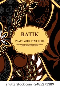 Luxurious and elegant vector Javanese ethnic batik pattern template for, invitations, book cover, printing needs