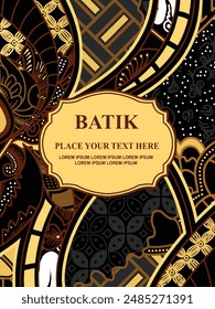 Luxurious and elegant vector Javanese ethnic batik pattern template for, invitations, book cover, printing needs