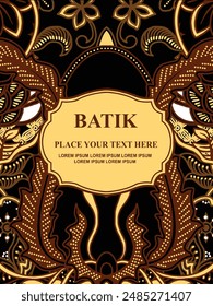 Luxurious and elegant vector Javanese ethnic batik pattern template for, invitations, book cover, printing needs