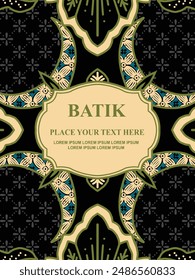 Luxurious and elegant vector Javanese ethnic batik pattern template for  invitations  book cover  printing needs
