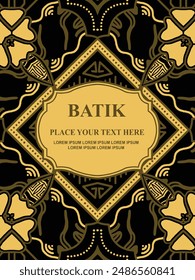 Luxurious and elegant vector Javanese ethnic batik pattern template for  invitations  book cover  printing needs