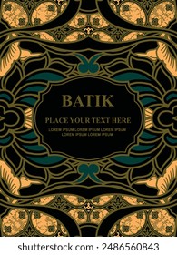 Luxurious and elegant vector Javanese ethnic batik pattern template for  invitations  book cover  printing needs