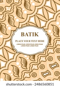 Luxurious and elegant vector Javanese ethnic batik pattern template for  invitations  book cover  printing needs