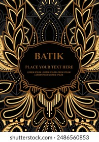 Luxurious and elegant vector Javanese ethnic batik pattern template for  invitations  book cover  printing needs