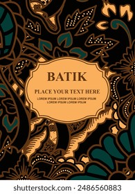 Luxurious and elegant vector Javanese ethnic batik pattern template for  invitations  book cover  printing needs