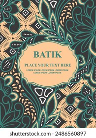 Luxurious and elegant vector Javanese ethnic batik pattern template for  invitations  book cover  printing needs
