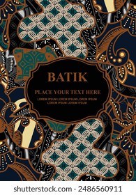 Luxurious and elegant vector Javanese ethnic batik pattern template for  invitations  book cover  printing needs