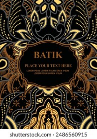Luxurious and elegant vector Javanese ethnic batik pattern template for  invitations  book cover  printing needs