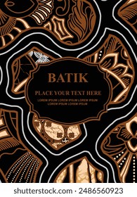 Luxurious and elegant vector Javanese ethnic batik pattern template for  invitations  book cover  printing needs