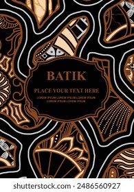 Luxurious and elegant vector Javanese ethnic batik pattern template for  invitations  book cover  printing needs