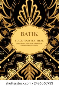 Luxurious and elegant vector Javanese ethnic batik pattern template for  invitations  book cover  printing needs