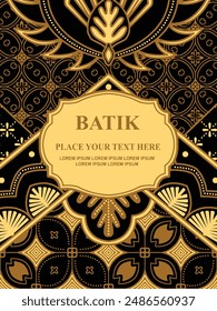 Luxurious and elegant vector Javanese ethnic batik pattern template for  invitations  book cover  printing needs