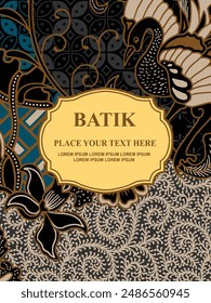 Luxurious and elegant vector Javanese ethnic batik pattern template for  invitations  book cover  printing needs