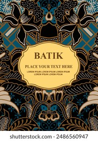 Luxurious and elegant vector Javanese ethnic batik pattern template for  invitations  book cover  printing needs