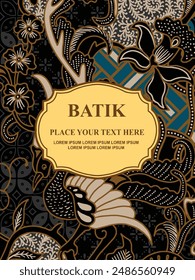 Luxurious and elegant vector Javanese ethnic batik pattern template for  invitations  book cover  printing needs