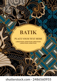 Luxurious and elegant vector Javanese ethnic batik pattern template for  invitations  book cover  printing needs