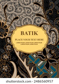 Luxurious and elegant vector Javanese ethnic batik pattern template for  invitations  book cover  printing needs