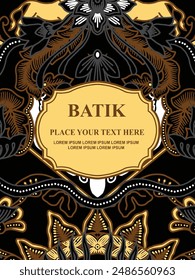 Luxuriöse und elegante Vektorgrafik Javanische ethnische Batik Muster Vorlage für Einladungen Buch Cover Druck Bedürfnisse