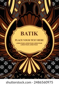 Luxurious and elegant vector Javanese ethnic batik pattern template for  invitations  book cover  printing needs