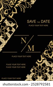 Lujoso y elegante Vector de la Plantilla de patrón de batik étnico javanés para invitaciones