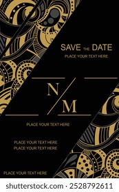 Lujoso y elegante Vector de la Plantilla de patrón de batik étnico javanés para invitaciones