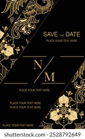 Vetor luxuoso e elegante modelo de padrão batik étnico javanês para convites