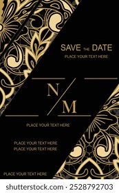 Luxuriöse und elegante Vektor Javanese ethnische Batik Muster Vorlage für Einladungen