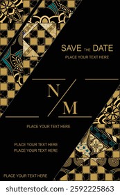 Luxurious and elegant vector Javanese ethnic batik pattern template for  invitations  book cover  printing needs