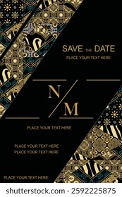 Luxurious and elegant vector Javanese ethnic batik pattern template for  invitations  book cover  printing needs