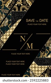 Luxurious and elegant vector Javanese ethnic batik pattern template for  invitations  book cover  printing needs