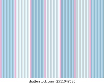 Luxurious, elegant, youthful pattern combining blue and pinkcolors with white accents. Printed pattern for shirt outfits and skirts. Vector illustration. vertical striped fabric